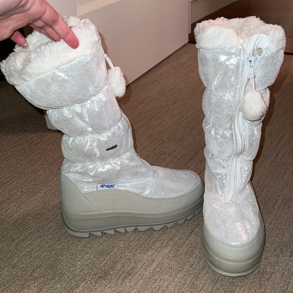 Pajar silver sparklie platform boots